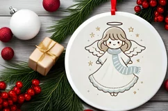 Round Christmas Ornament Sublimation|Clipart Product Image 1