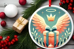 Round Christmas Ornament Sublimation|Clipart Product Image 1