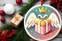 Round Christmas Ornament Sublimation|Clipart Product Image 1