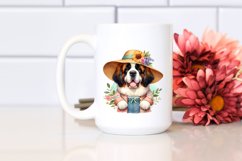 Happy Saint Bernard Floral Frame | Sublimation | Clipart Product Image 2