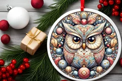 Round Christmas Ornament Sublimation|Clipart Product Image 2