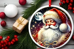 Round Christmas Ornament Sublimation|Clipart Product Image 1