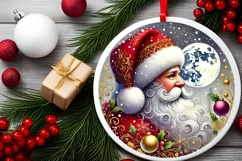 Round Christmas Ornament Sublimation|Clipart Product Image 1