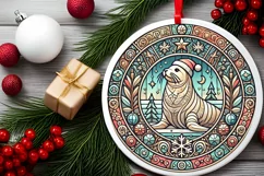 Round Christmas Ornament Sublimation|Clipart Product Image 2