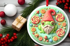 Round Christmas Ornament Sublimation|Clipart Product Image 1