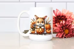 Funny Baby Bunny Pumpkin Clipart Product Image 2