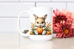 Funny Baby Bunny Pumpkin Clipart Product Image 2
