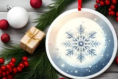Round Christmas Ornament Sublimation|Clipart Product Image 2