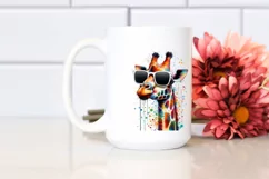 Colorful Giraffe with Sunglasses | Artistic Summer Sticker Product Image 2