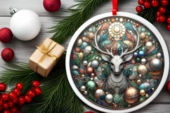 Round Christmas Ornament Sublimation|Clipart Product Image 2
