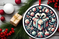 Round Christmas Ornament Sublimation|Clipart Product Image 2