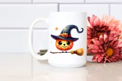 Cute Funny Broom Watercolor Clipart Product Image 2