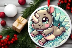 Round Christmas Ornament Sublimation|Clipart Product Image 1