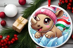 Round Christmas Ornament Sublimation|Clipart Product Image 1