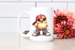 Expressive Watercolor Baby Chicken with Hat Bandana Product Image 2