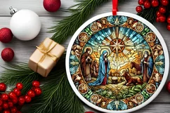 Round Christmas Ornament Sublimation|Clipart Product Image 1