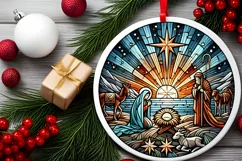 Round Christmas Ornament Sublimation|Clipart Product Image 1