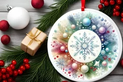 Round Christmas Ornament Sublimation|Clipart Product Image 2