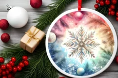 Round Christmas Ornament Sublimation|Clipart Product Image 2