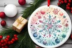 Round Christmas Ornament Sublimation|Clipart Product Image 2