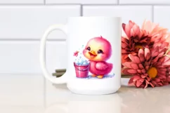 Pink-ish Baby Duck with Bubbly Bucket Product Image 2