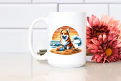 Colorful Pembroke Welsh Corgi Sitting Clipart Product Image 2