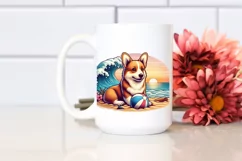 Colorful Pembroke Welsh Corgi Sitting Clipart Product Image 2