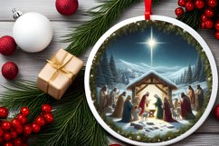 Round Christmas Ornament Sublimation|Clipart Product Image 2