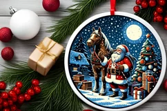 Round Christmas Ornament Sublimation|Clipart Product Image 2