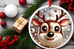 Shiny Christmas Face Round Deer Product Image 2