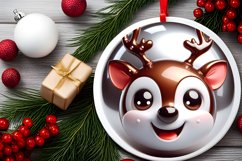Shiny Christmas Face Round Deer Product Image 2