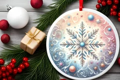 Round Christmas Ornament Sublimation|Clipart Product Image 2