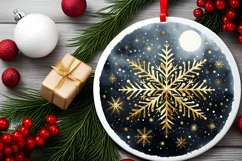 Round Christmas Ornament Sublimation|Clipart Product Image 2