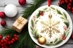 Round Christmas Ornament Sublimation|Clipart Product Image 2