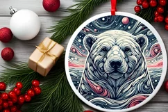 Round Christmas Ornament Sublimation|Clipart Product Image 1
