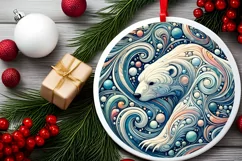 Round Christmas Ornament Sublimation|Clipart Product Image 1