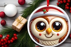 Shiny Christmas Face Round Owl Product Image 2