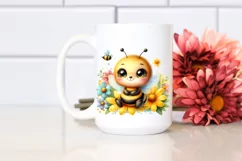 Colorful Baby Bee Sitting Clipart Product Image 2