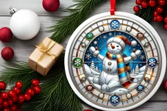Round Christmas Ornament Sublimation|Clipart Product Image 1