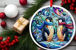 Round Christmas Ornament Sublimation|Clipart Product Image 2