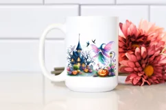 Vibrant Fairy Halloween Scenery Clipart Product Image 2