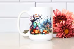 Vibrant Fairy Halloween Scenery Clipart Product Image 2