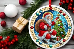 Round Christmas Ornament Sublimation|Clipart Product Image 1