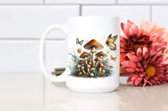 Magical Mushroom Watercolor Splash PNG Product Image 2