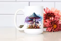 Magical Mushroom Watercolor Splash PNG Product Image 2