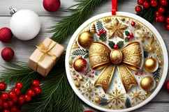 Round Christmas Ornament Sublimation|Clipart Product Image 1