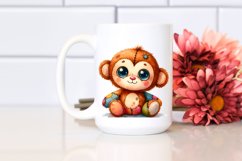 Colorful Plush Monkey Sitting Clipart Product Image 2