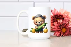 Funny Cute Baby Bear Holding Zucchini | Sublimation | PNG Product Image 2