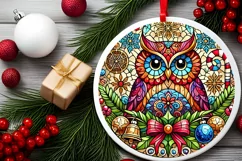 Round Christmas Ornament Sublimation|Clipart Product Image 2