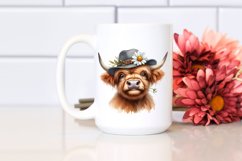 Expressive Watercolor Highland Cow Portrait Product Image 2